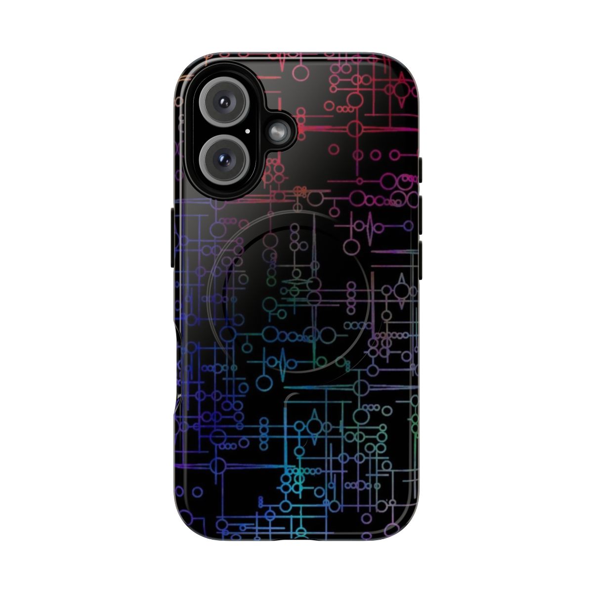 Multi-colored kree symbols phone case with magnetic tough design