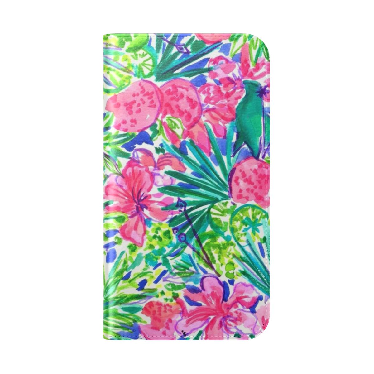 Pastel floral and leaf pattern phone case - Folded Back