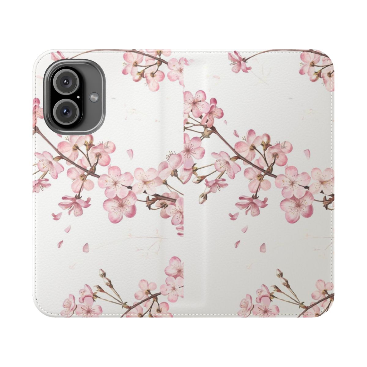 Stylish phone case featuring a pink sakura cherry blossom floral design