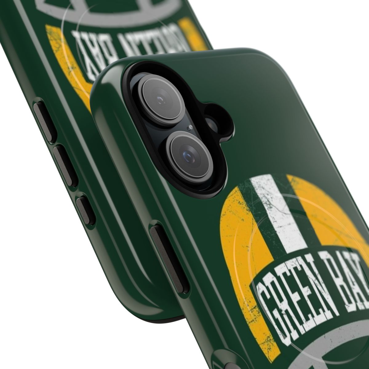 Vintage-style Green Bay Packers helmet design on a tough phone case. - Detail