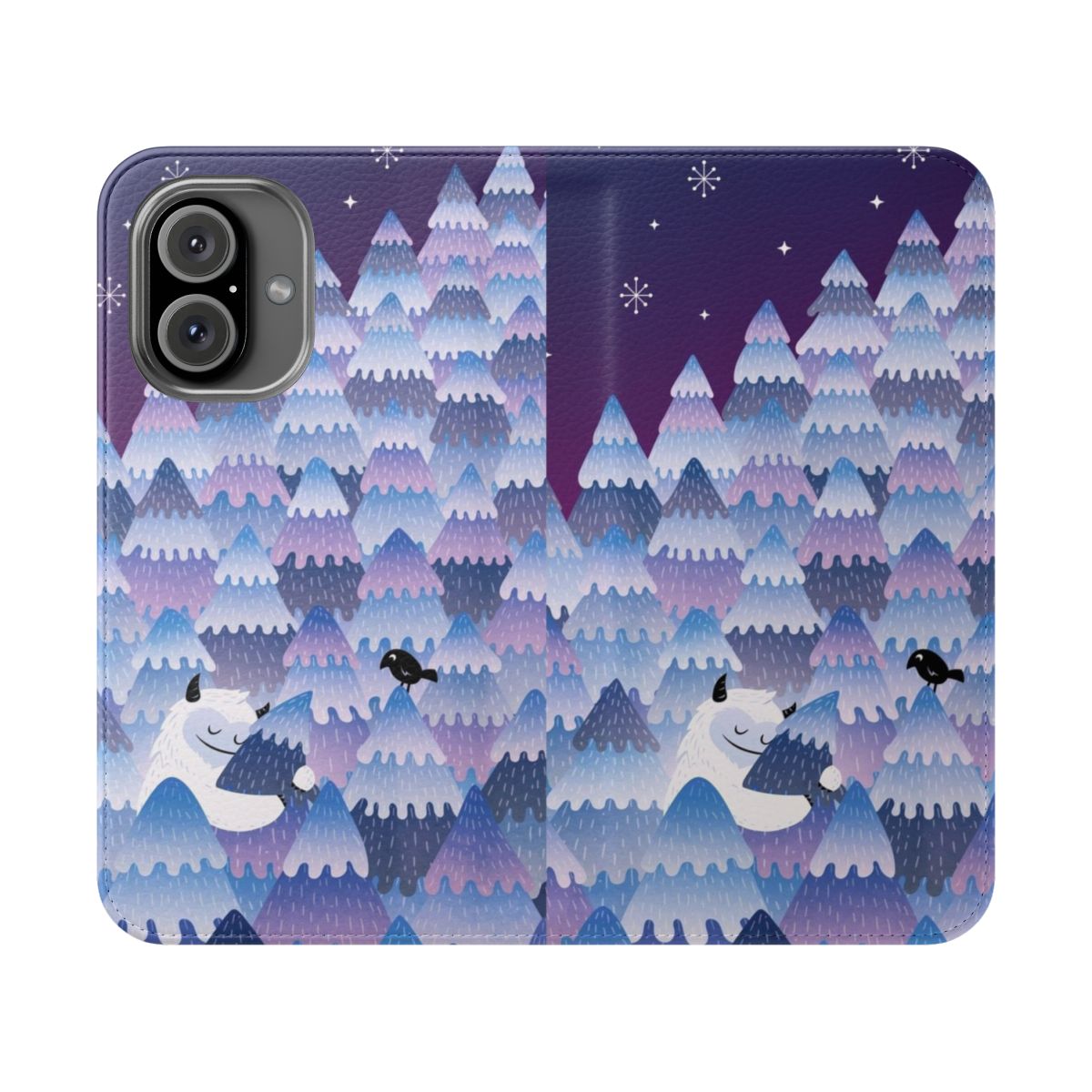 Enchanting phone case featuring a nocturnal forest creature in a cozy nighttime setting