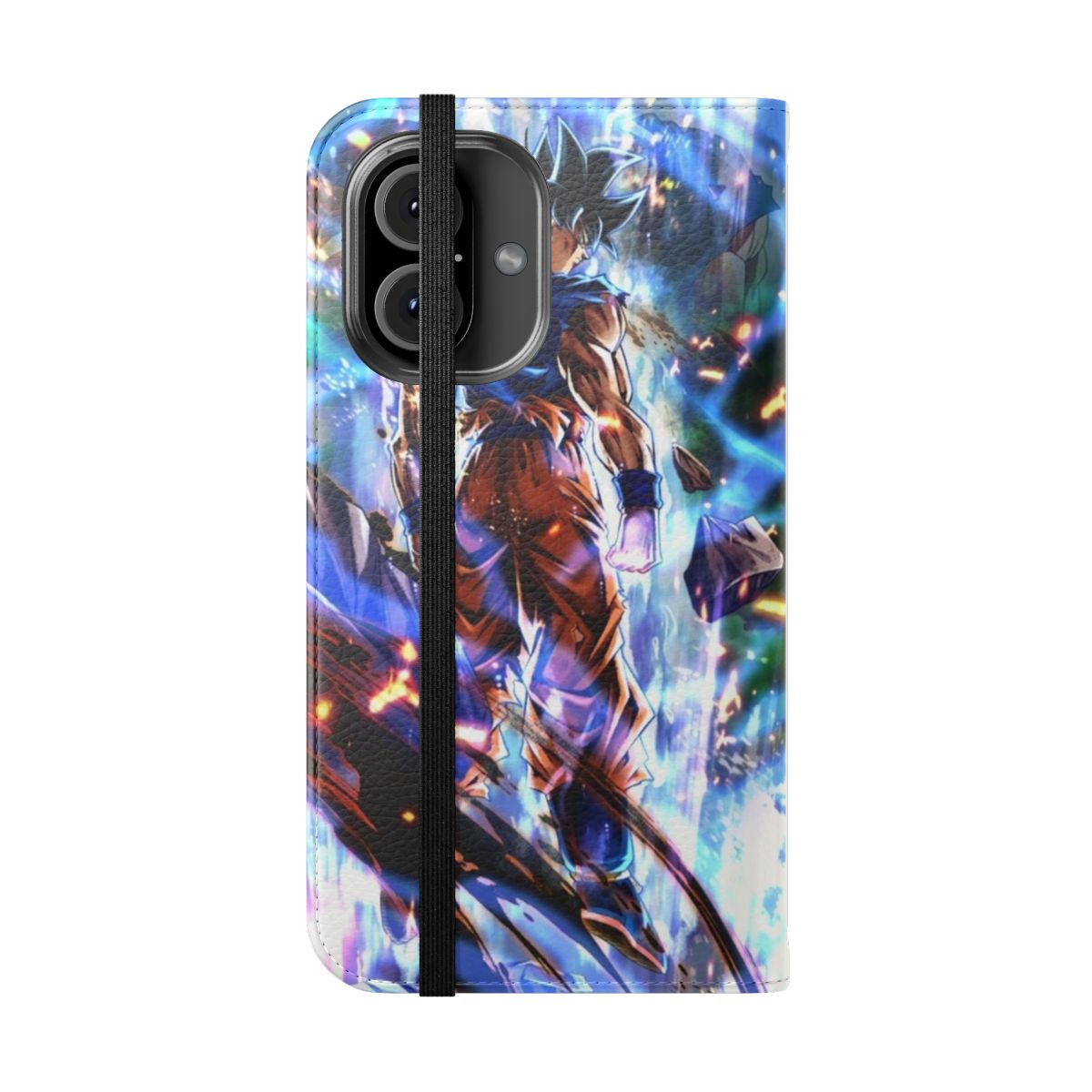 Dragon Ball themed phone case with Goku design - Folded Front