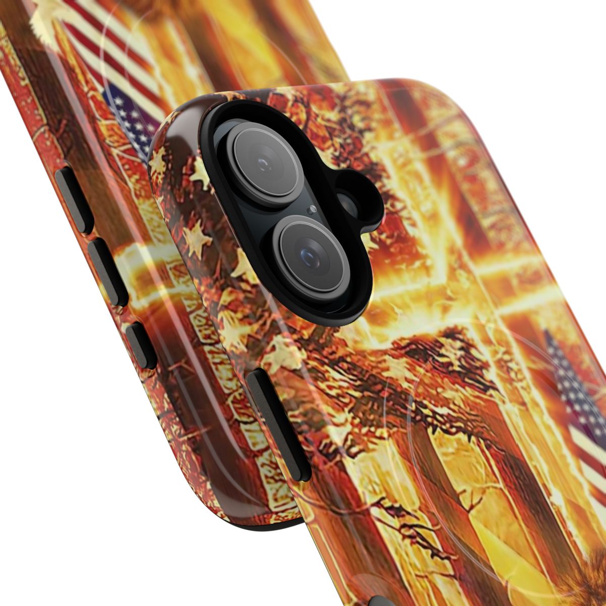 Inspirational Christian phone case with biblical designs of the Lion of Judah and Lamb of God. - Detail