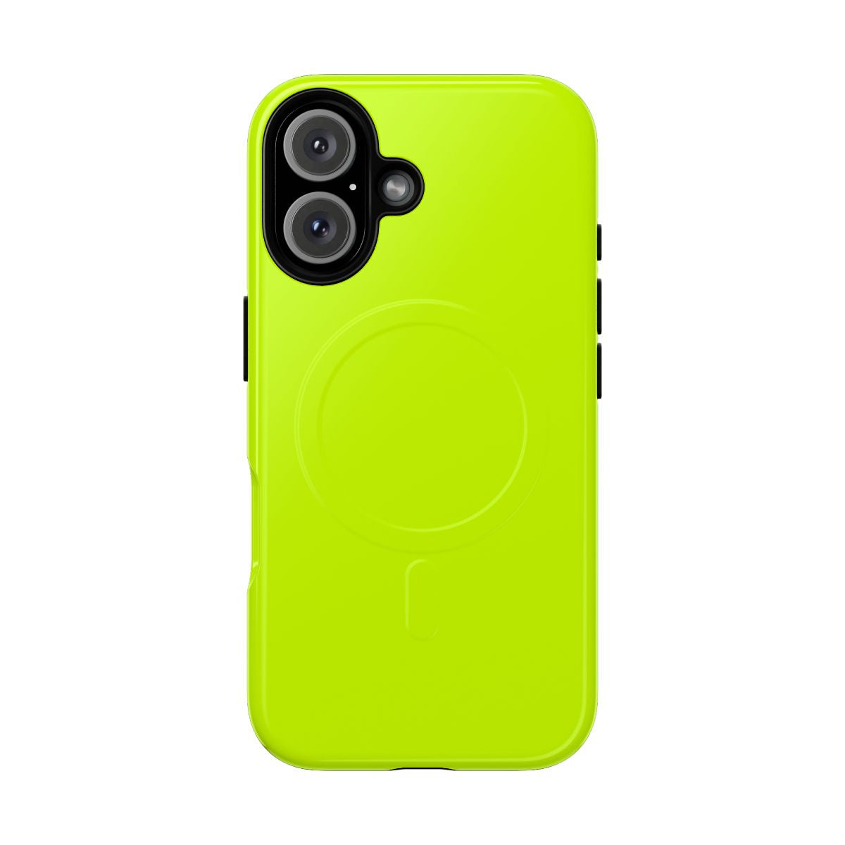 Neon lime green abstract phone case with a modern, textured graphic design