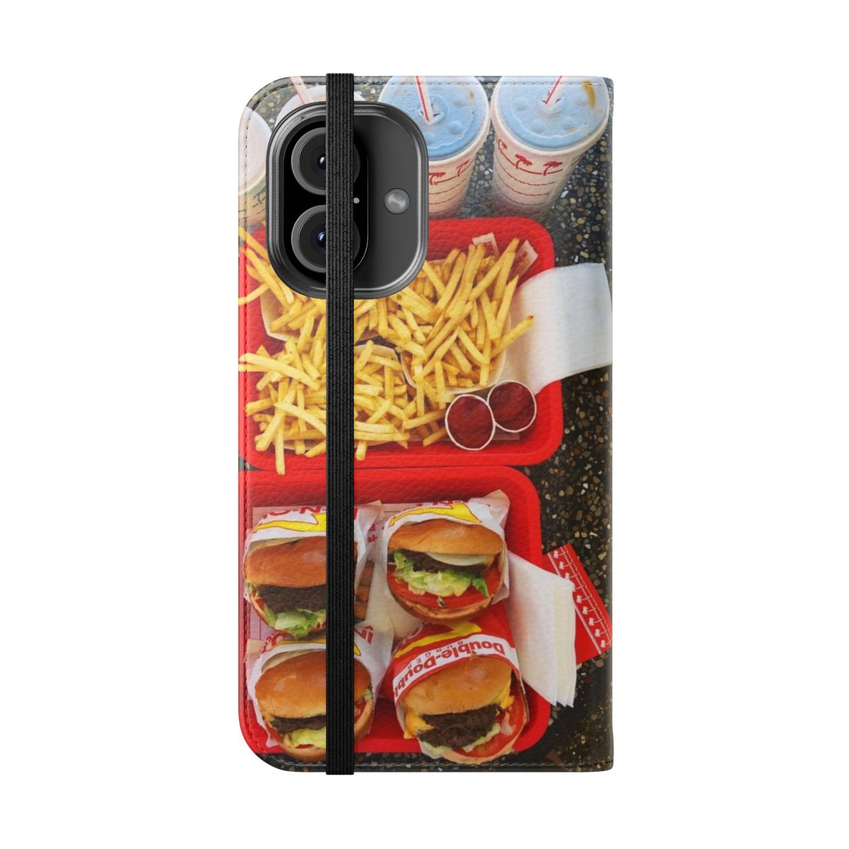 In N' Out Burger-Themed Flip Phone Case - Folded Front