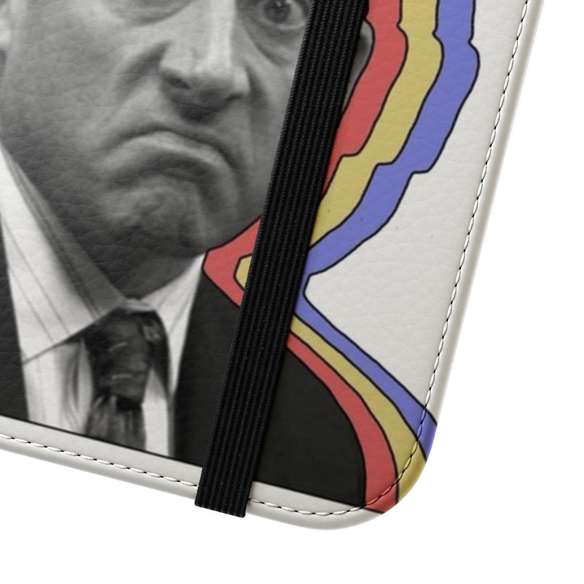 Prison Mike inspired layered flip phone case featuring a design from the hit TV show The Office. - Close Up