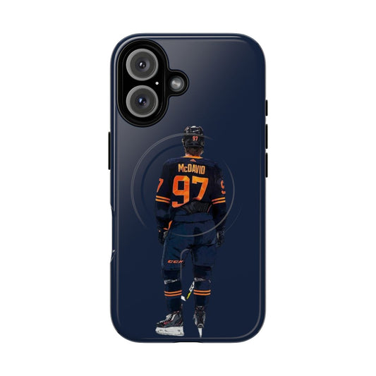 Magnetic and tough phone case featuring the Edmonton Oilers logo and colors