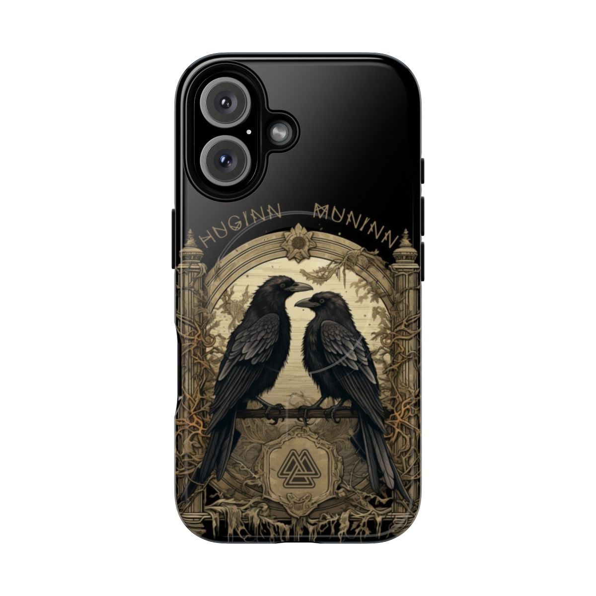 Odin's Ravens Huginn and Muninn from Norse Mythology depicted on a durable phone case