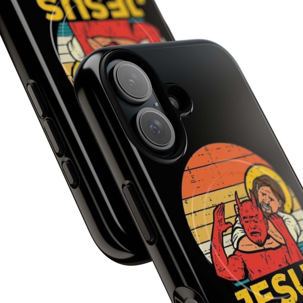 Retro Christian jiu jitsu-inspired magnetic tough phone case - Detail