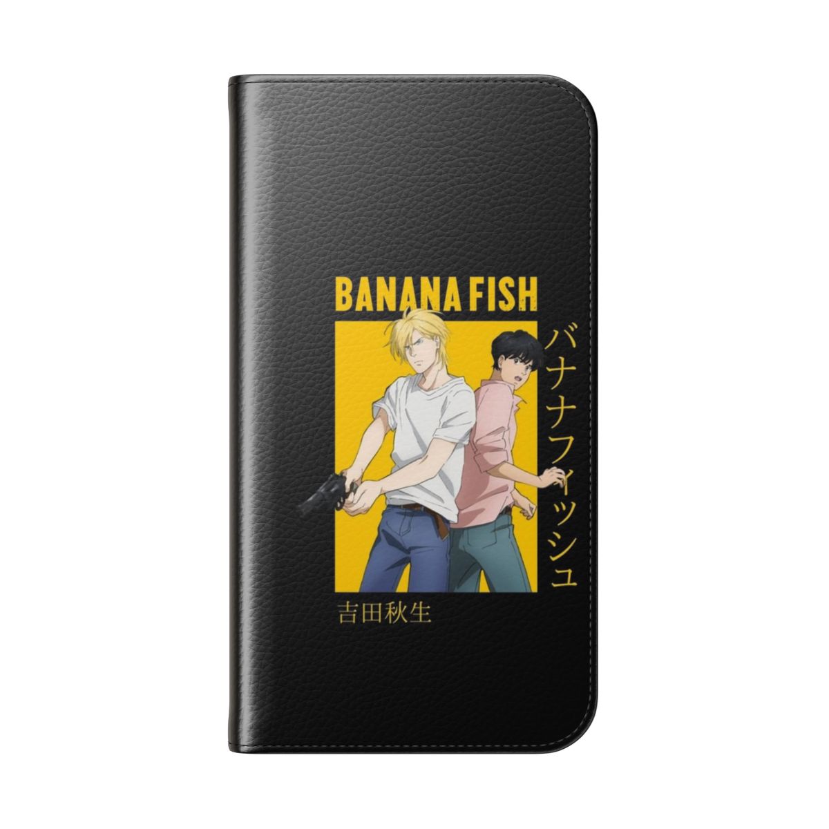 Ash Lynx and Eiji Okumura Anime Inspired Flip Cover Phone Case - Folded Back