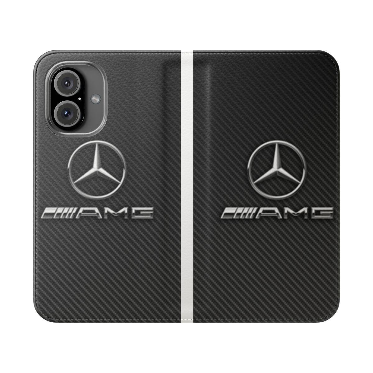 Luxurious AMG-inspired phone case with flip cover design