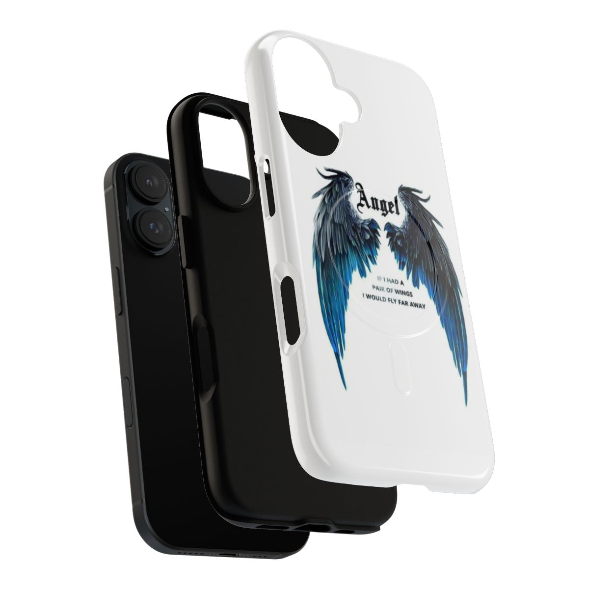 Minimalist phone case with angel wings design - Layers