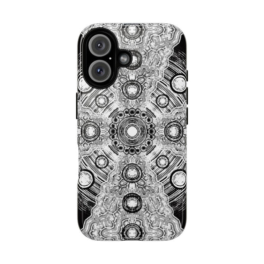 Mandala phone case with trippy, psychedelic design