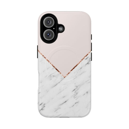 Peony blush geometric marble pattern on a phone case