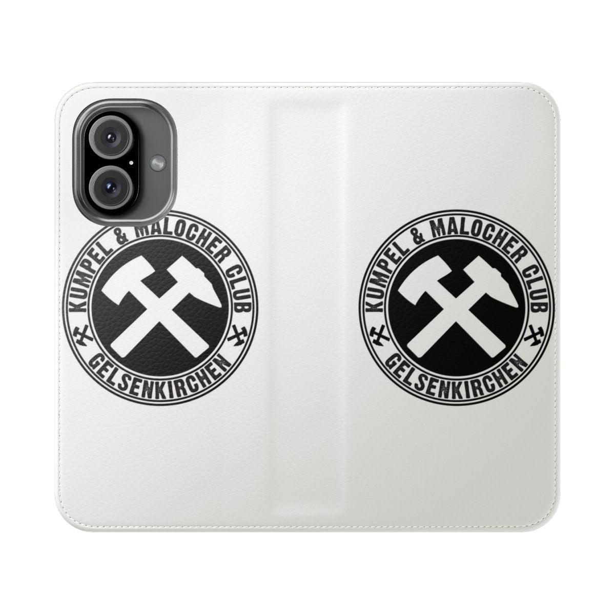 Ruhrpott-themed smartphone flip cover case featuring Gelsenkirchen's coat of arms