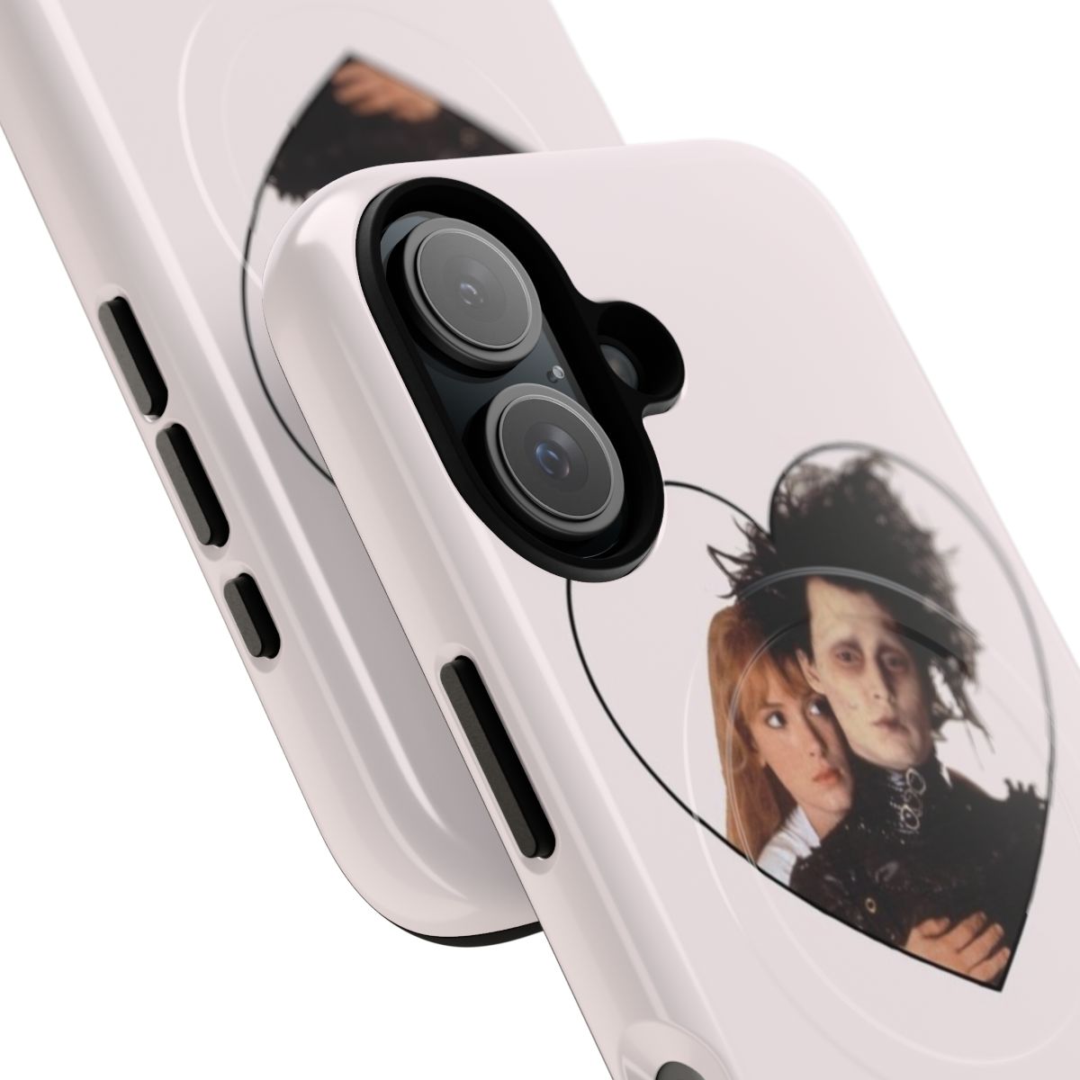 Magnetic tough phone case with Edward Scissorhands inspired gothic and retro design - Detail