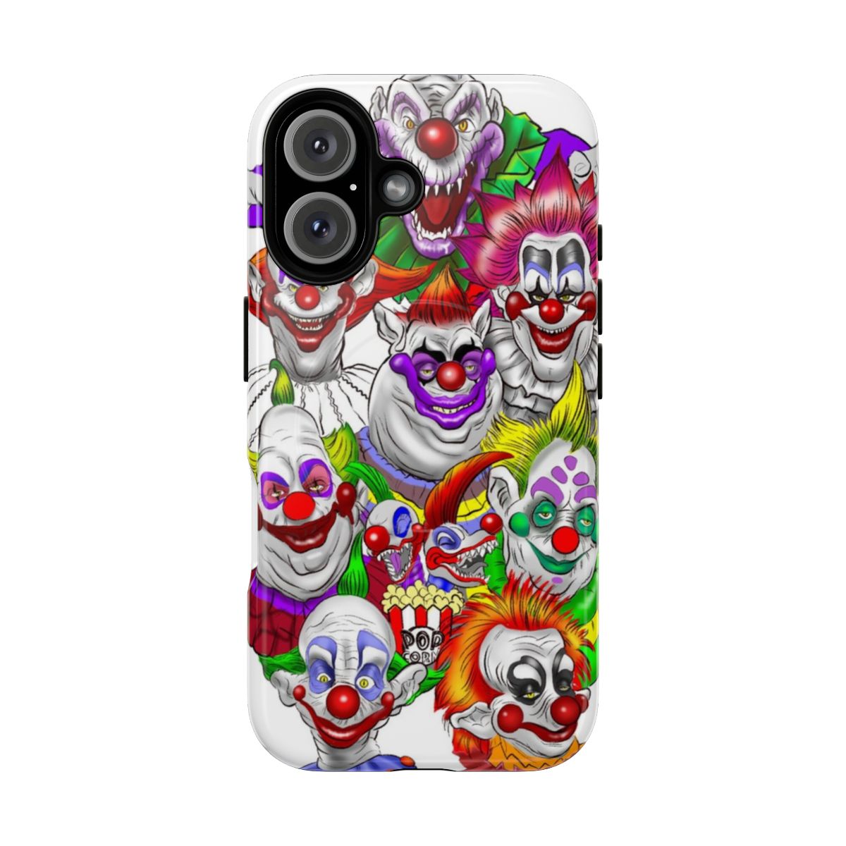 Killer Klowns-inspired magnetic tough phone case with a colorful, eye-catching design