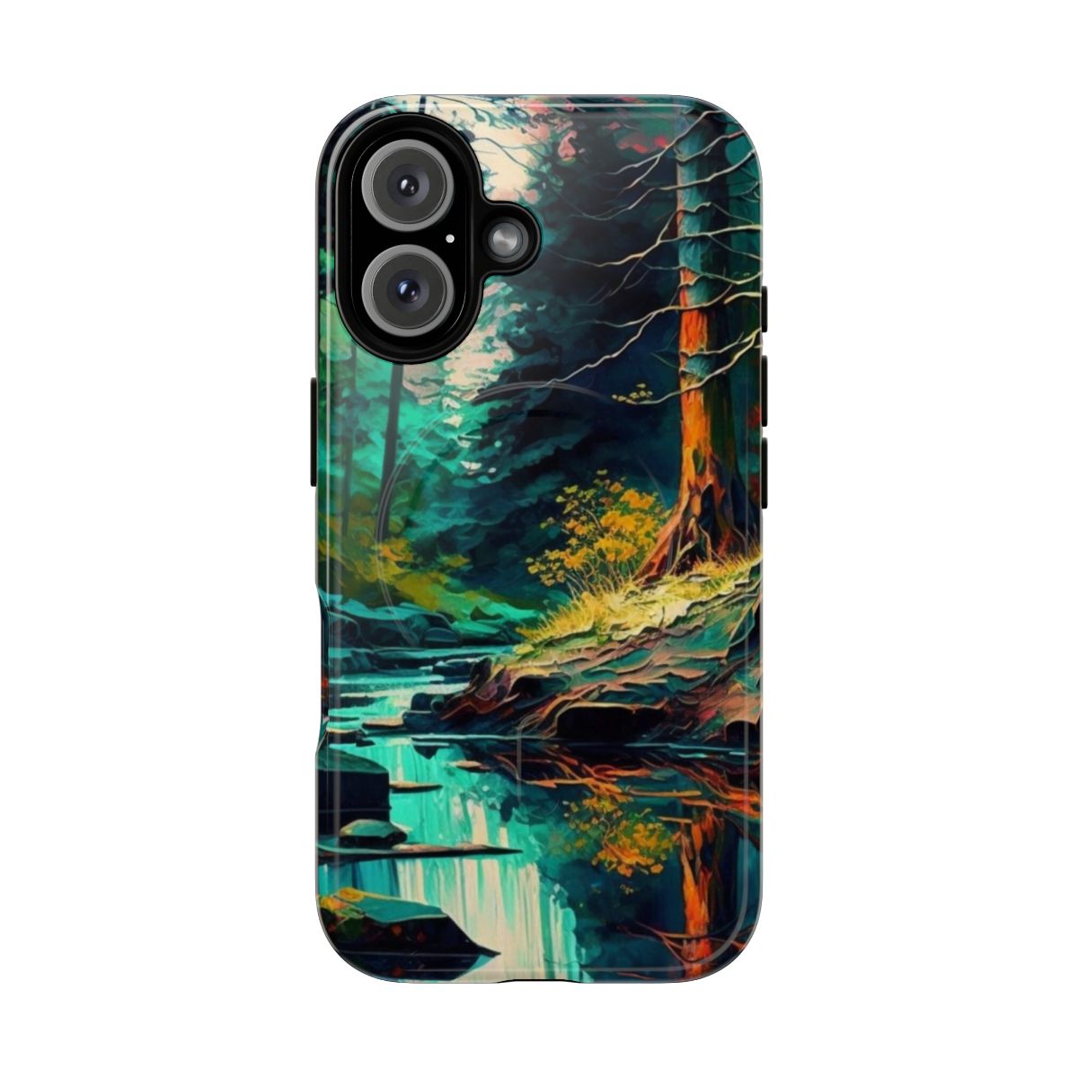 Colorful abstract forest landscape phone case