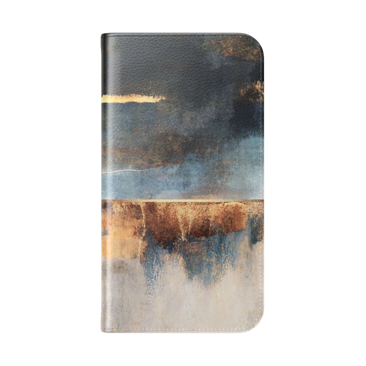 Storm-inspired abstract pattern on a sleek flip cover phone case - Folded Back