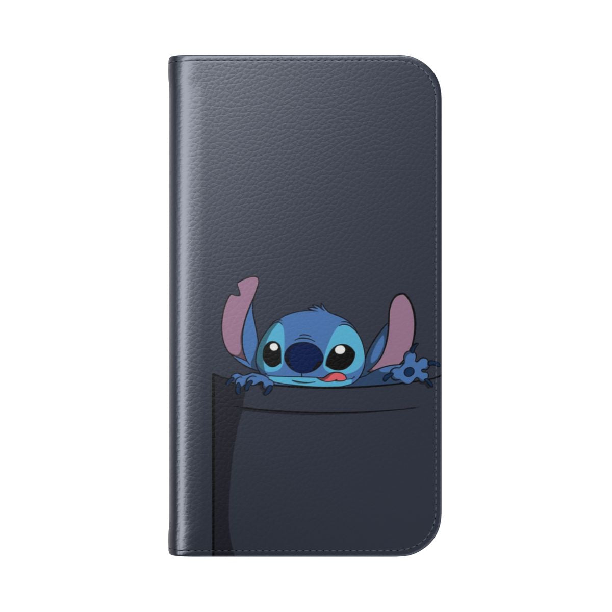 Lilo and Stitch inspired flip cover phone case with cute monster design - Folded Back