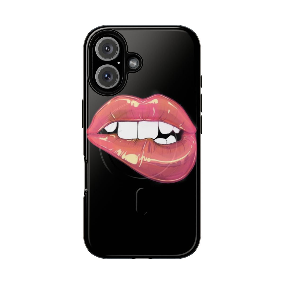 A stylish and durable magnetic phone case featuring a lip design, perfect for women.