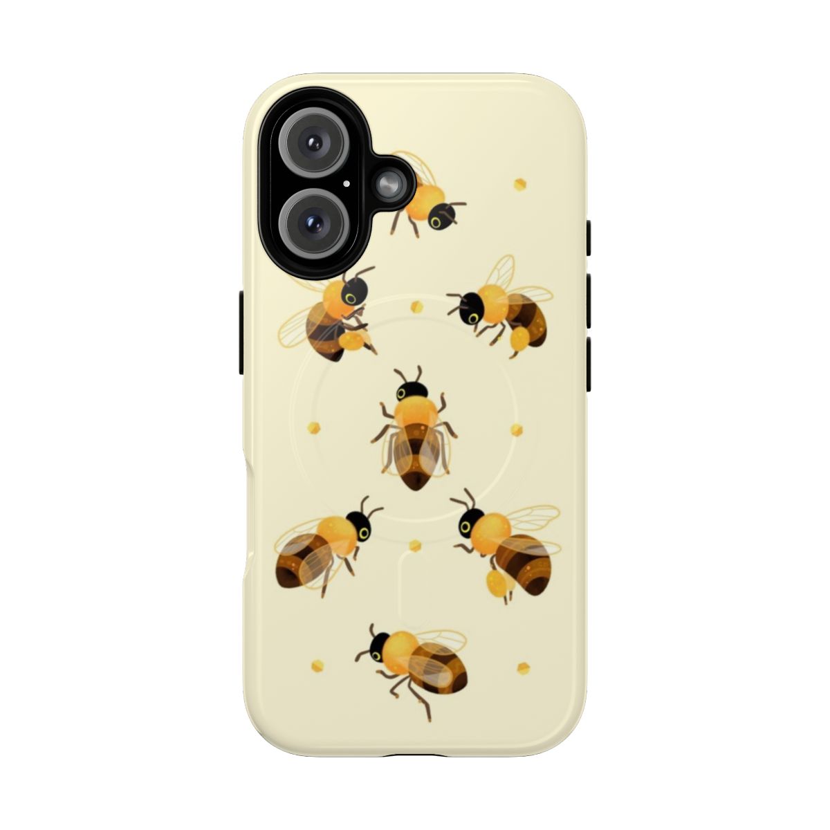 Honey bees magnetic protective phone case with a cottagecore design