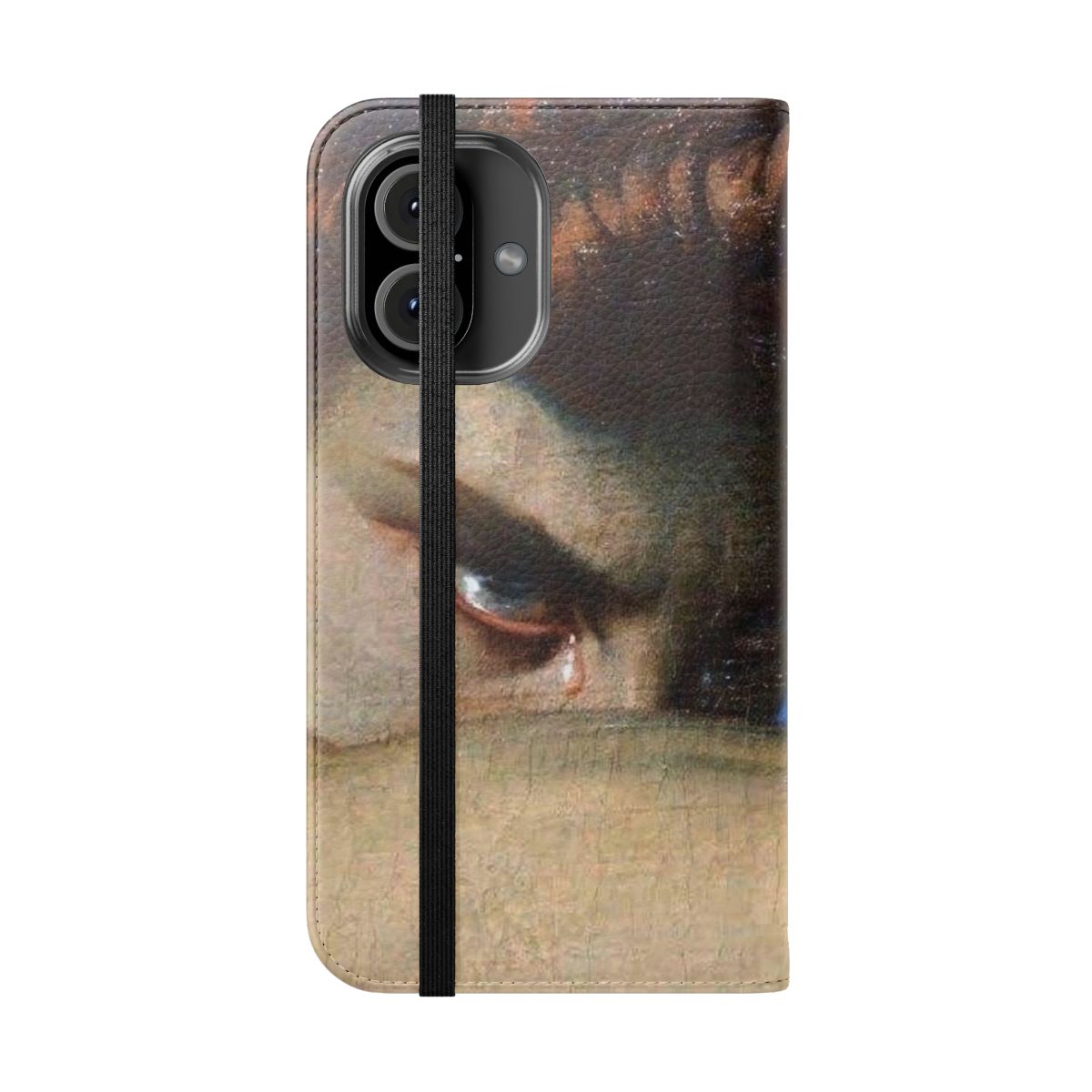 Fallen angel-themed phone case with classic art design - Folded Front