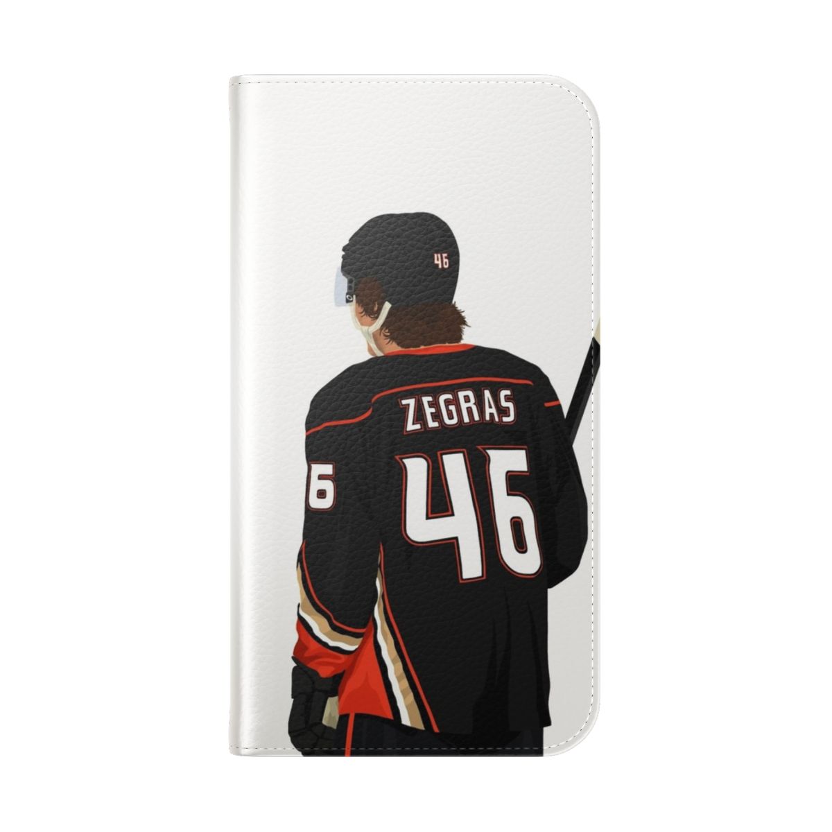 Personalized Trevor Zegras phone case with hockey player design - Folded Back