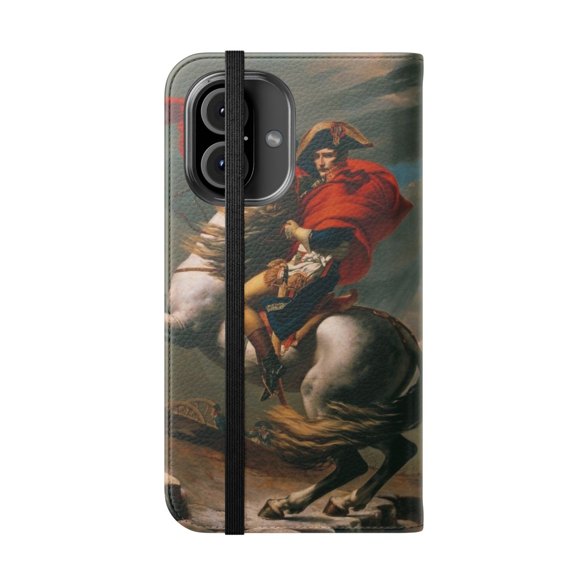 Napoleon Bonaparte themed flip cover phone case - Folded Front