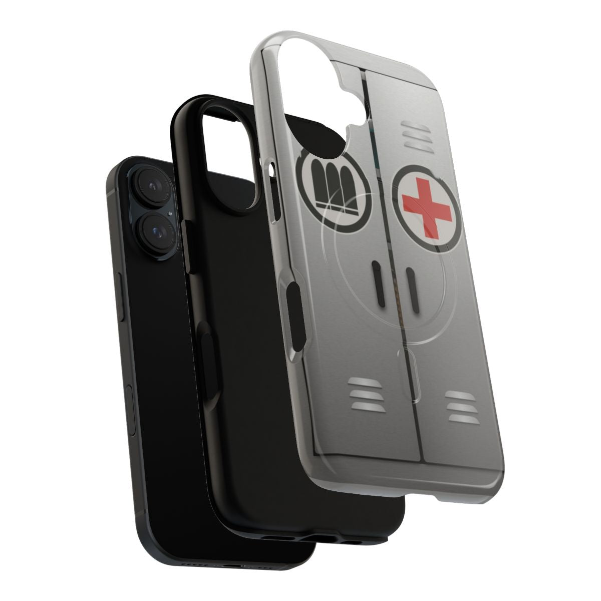 Durable TF2-inspired magnetic phone case featuring a resupply locker design - Layers