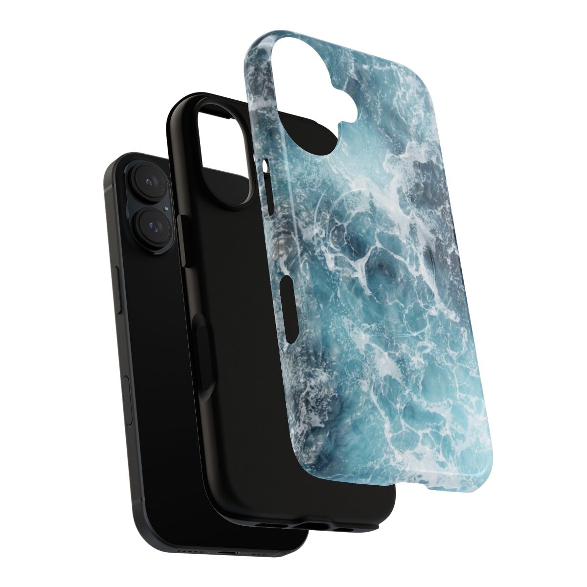 Ocean-themed phone case with magnetic closure and durable, water-resistant design - Layers