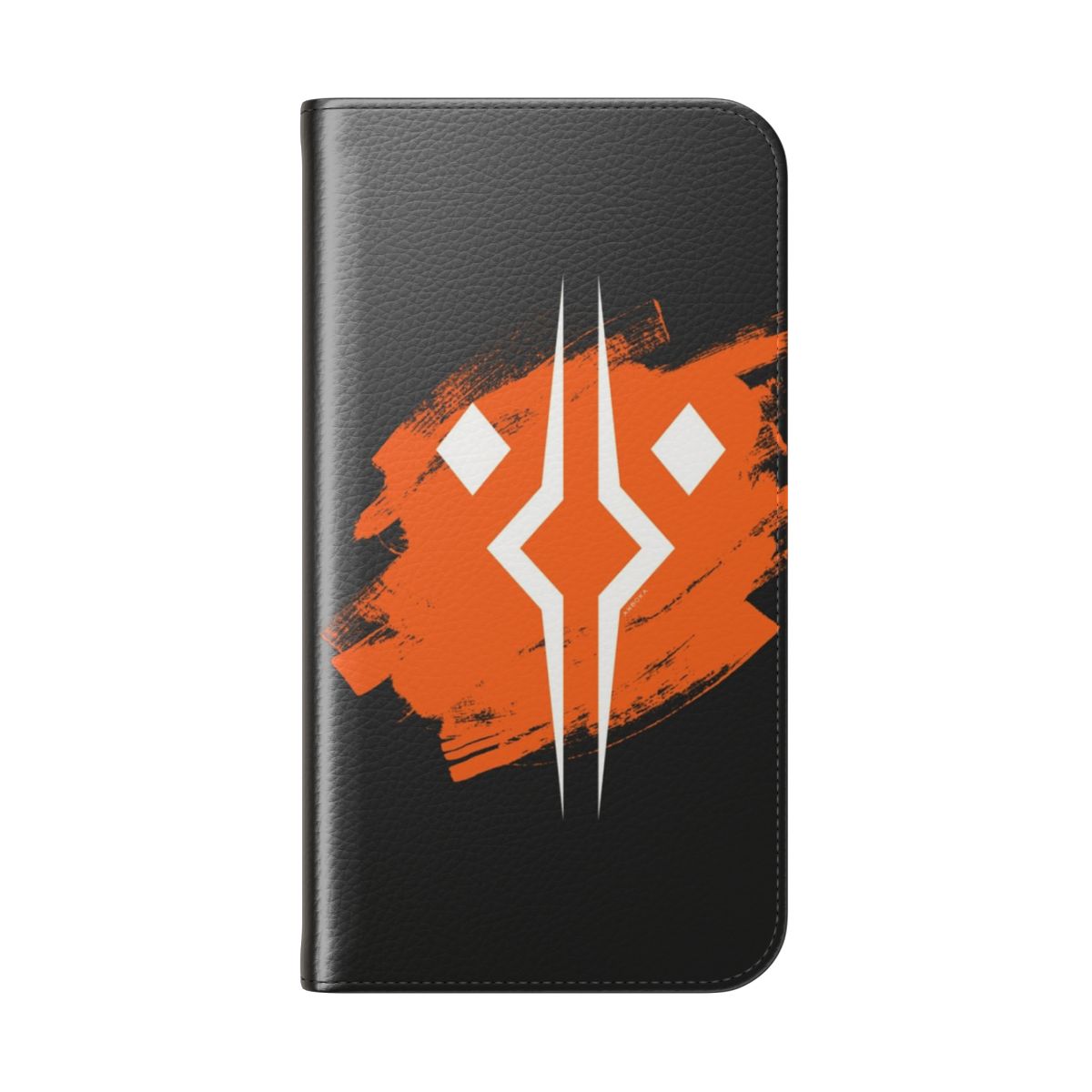 Stylish flip cover phone case with Star Wars-inspired design - Folded Back