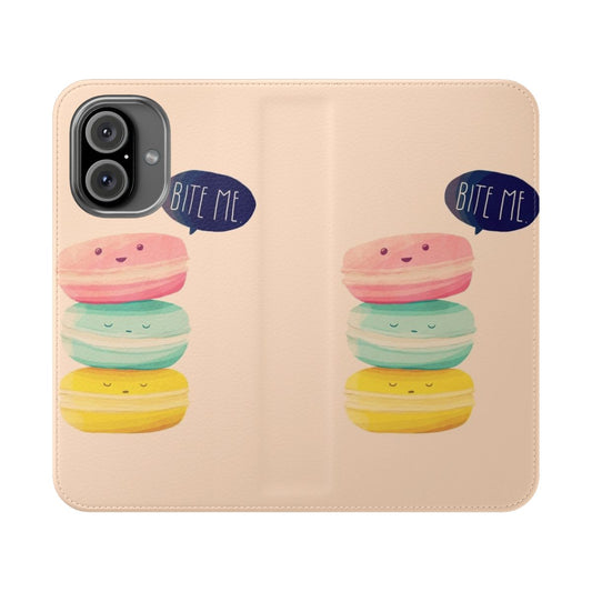 Colorful, bite-sized phone case with a playful, whimsical design featuring various food-inspired graphics