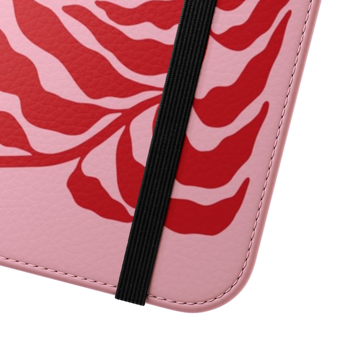 Mid-century inspired abstract art phone flip cover case featuring a vibrant, colorful design in the style of French artist Henri Matisse. - Close Up