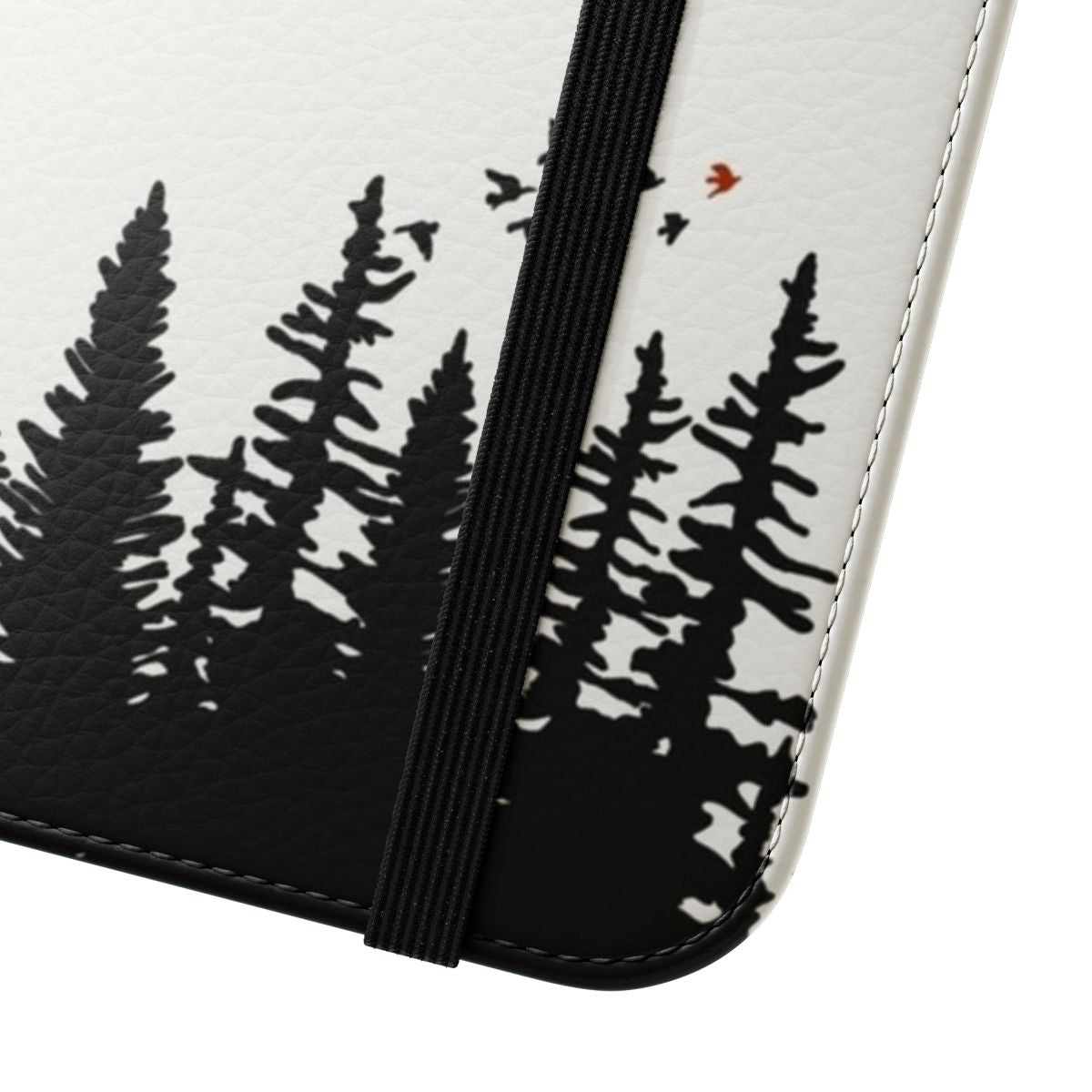 Colorful flip cover phone case with nature and Twenty One Pilots-inspired design - Close Up