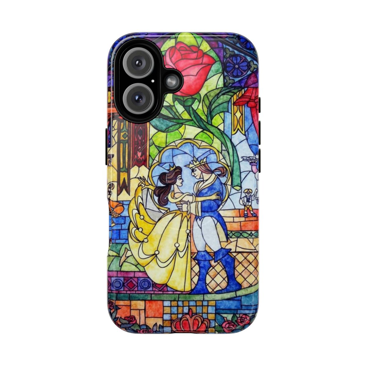 Magnetic tough phone case with a Disney-inspired beauty and the beast design