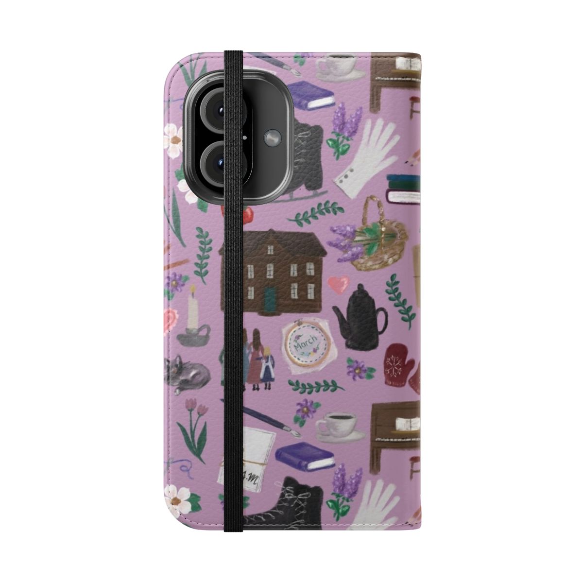 Bookish Pattern Phone Case with Classic Literature Inspired Design - Folded Front