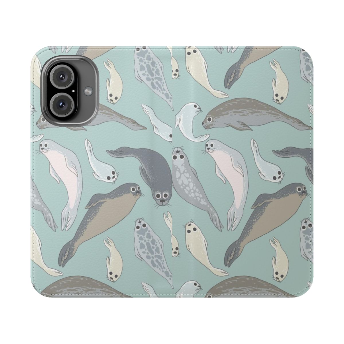 Seal-themed phone case with a cute, lifelike design of a baby seal