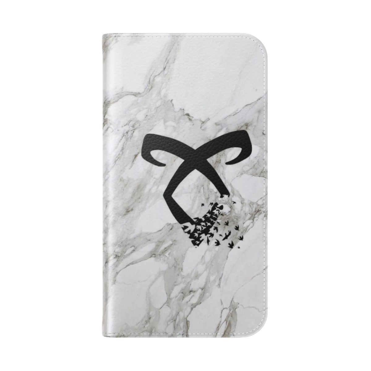 Marble Angelic Rune Flip Cover Phone Case - Folded Back