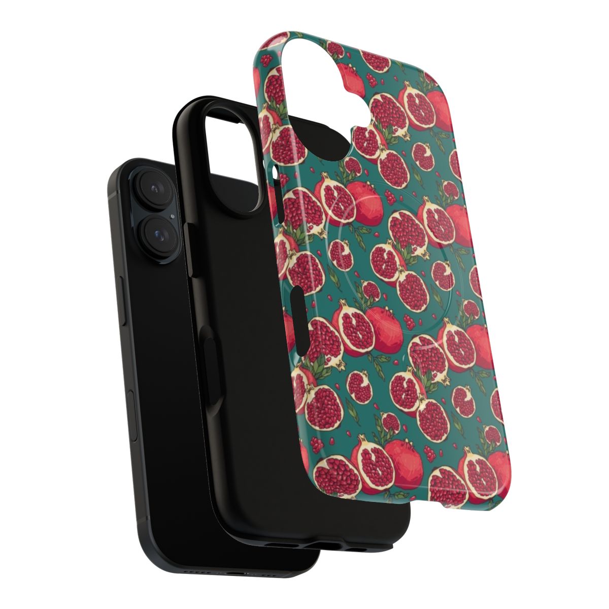 Colorful pomegranate print on a protective phone case - Layers