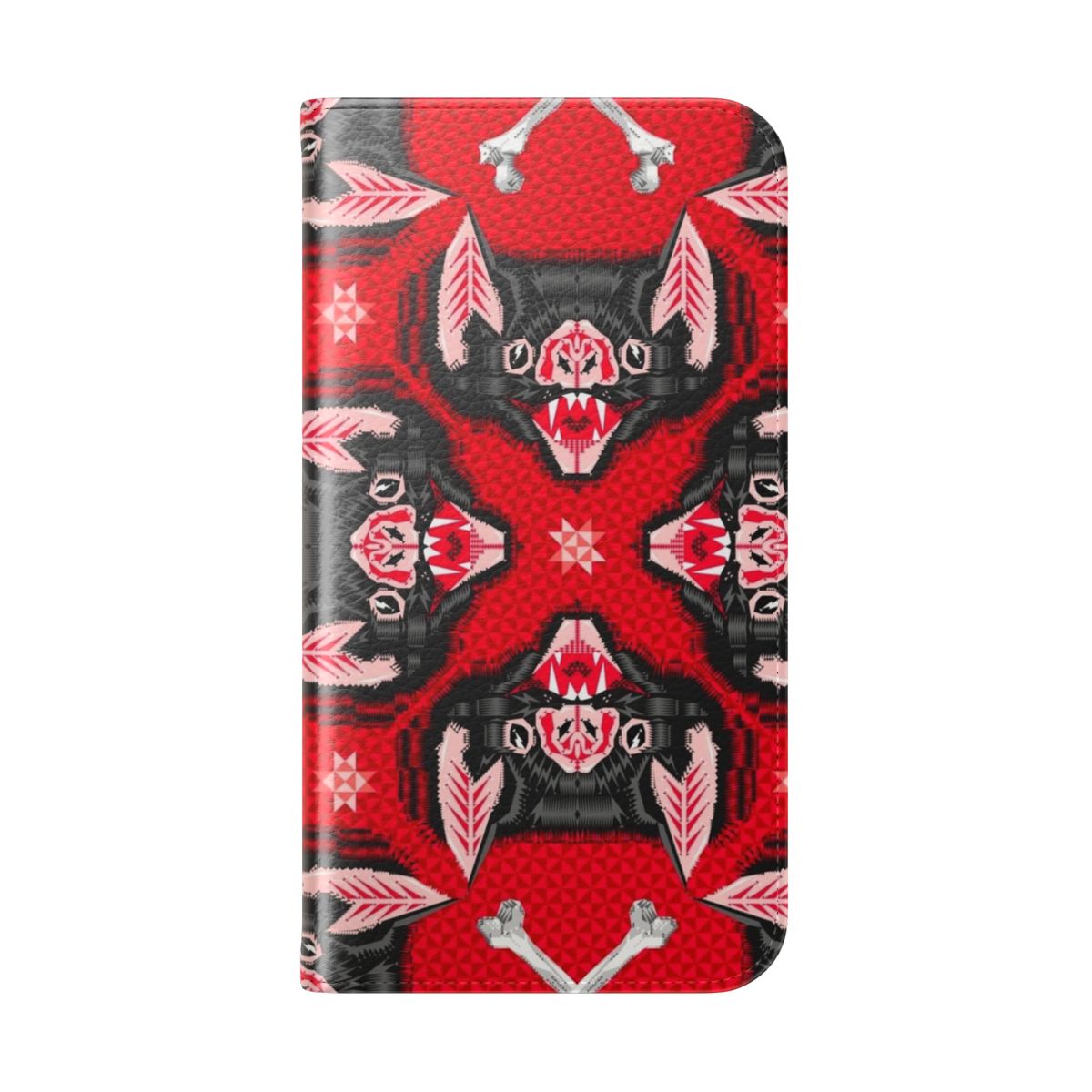 Spooky bat head pattern phone case cover - Folded Back