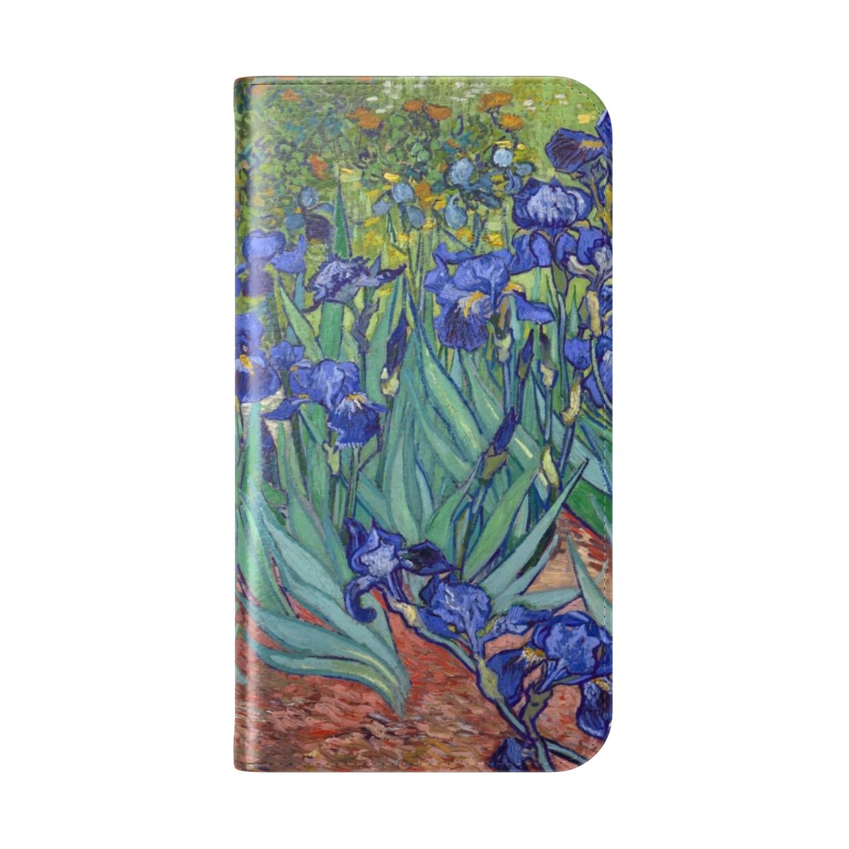 Vibrant and artistic phone case with Van Gogh's iconic Irises painting - Folded Back