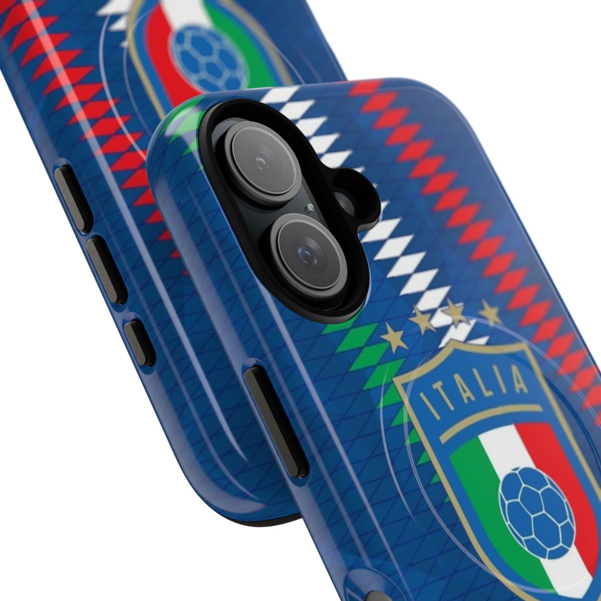 Magnetic tough phone case in Italy/Italia colors and designs for football/soccer fans - Detail