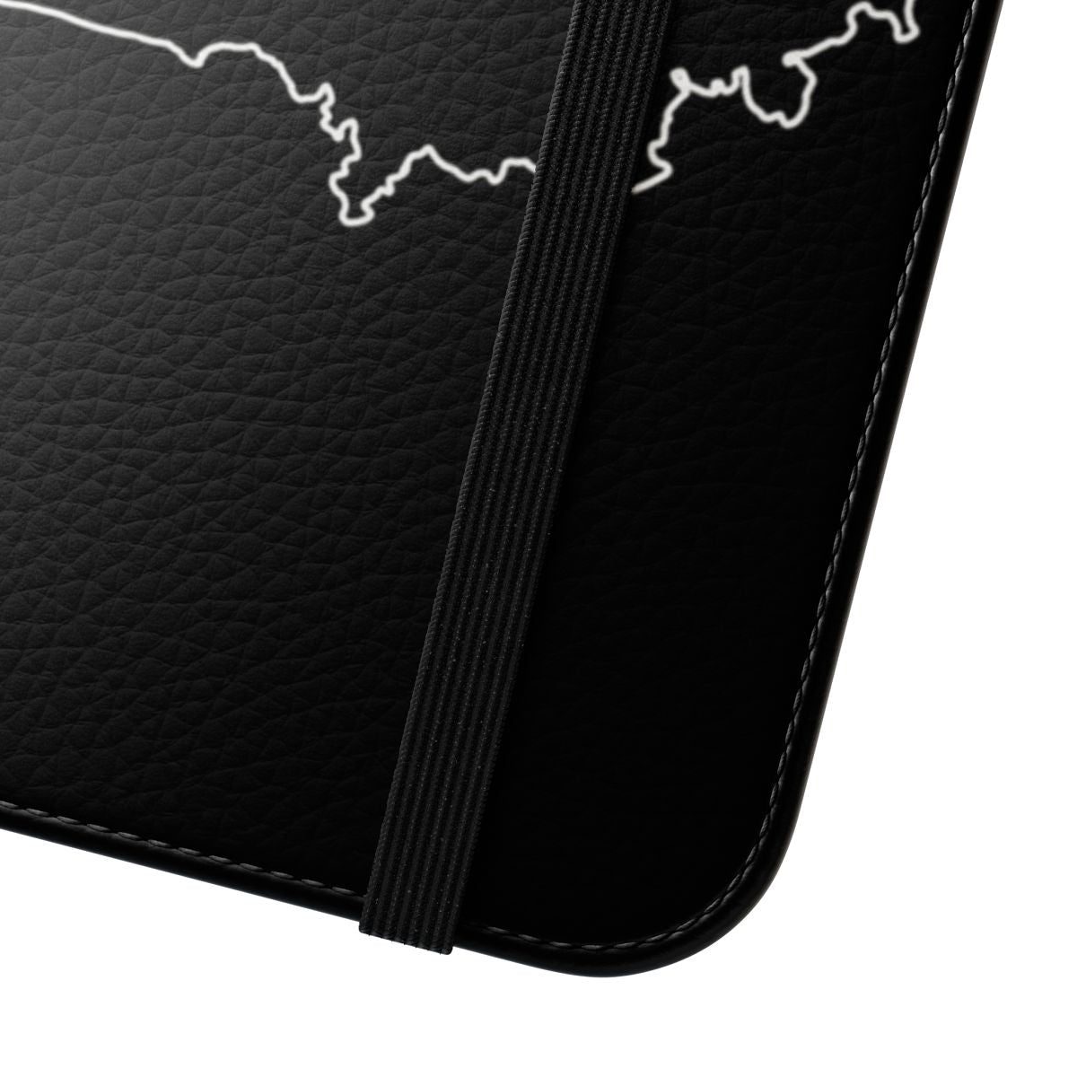 A black and white phone case featuring a detailed map of the Punjab region. - Close Up