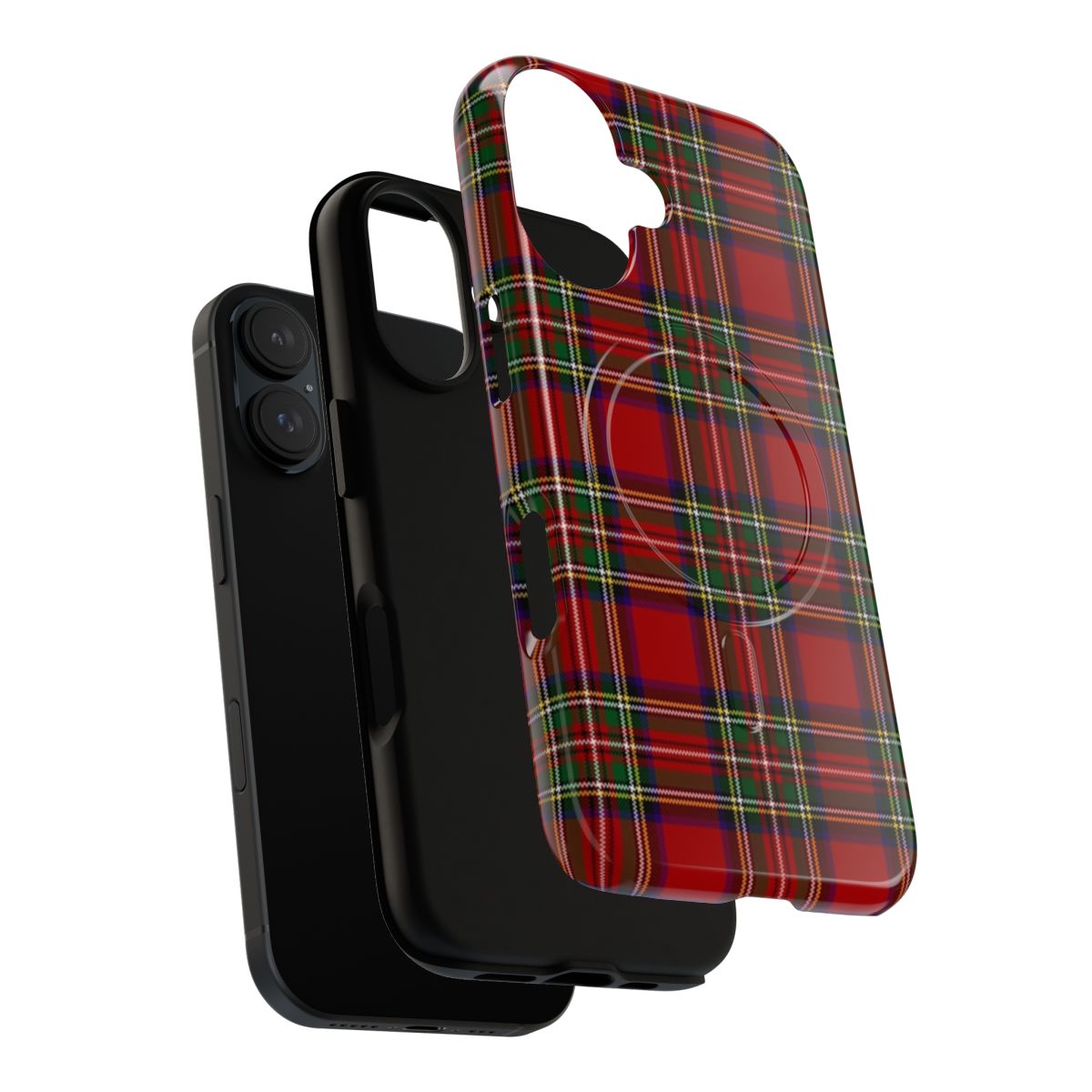 Stylish and durable phone case featuring the royal stewart tartan pattern - Layers