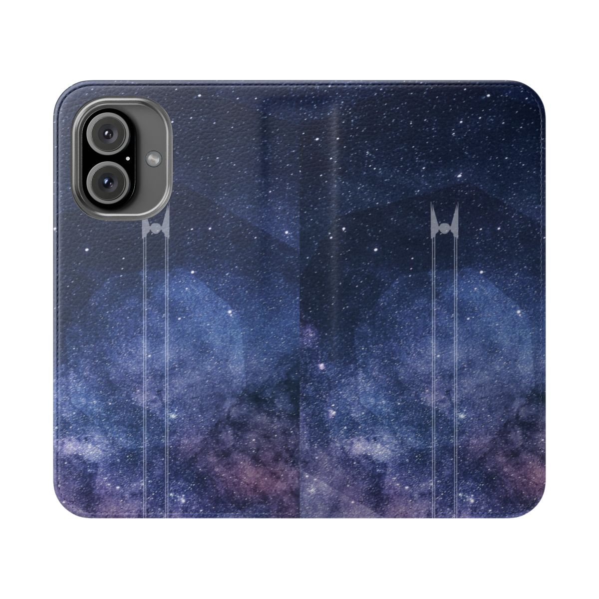 Galactic Empire-themed flip cover phone case with cosmic, futuristic design