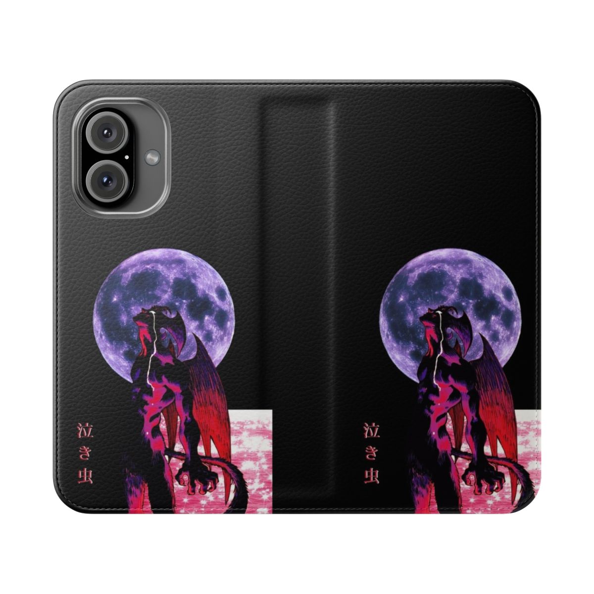 Vibrant and eye-catching phone case featuring Devilman Crybaby anime-inspired design with a 90s aesthetic and glitter accents.