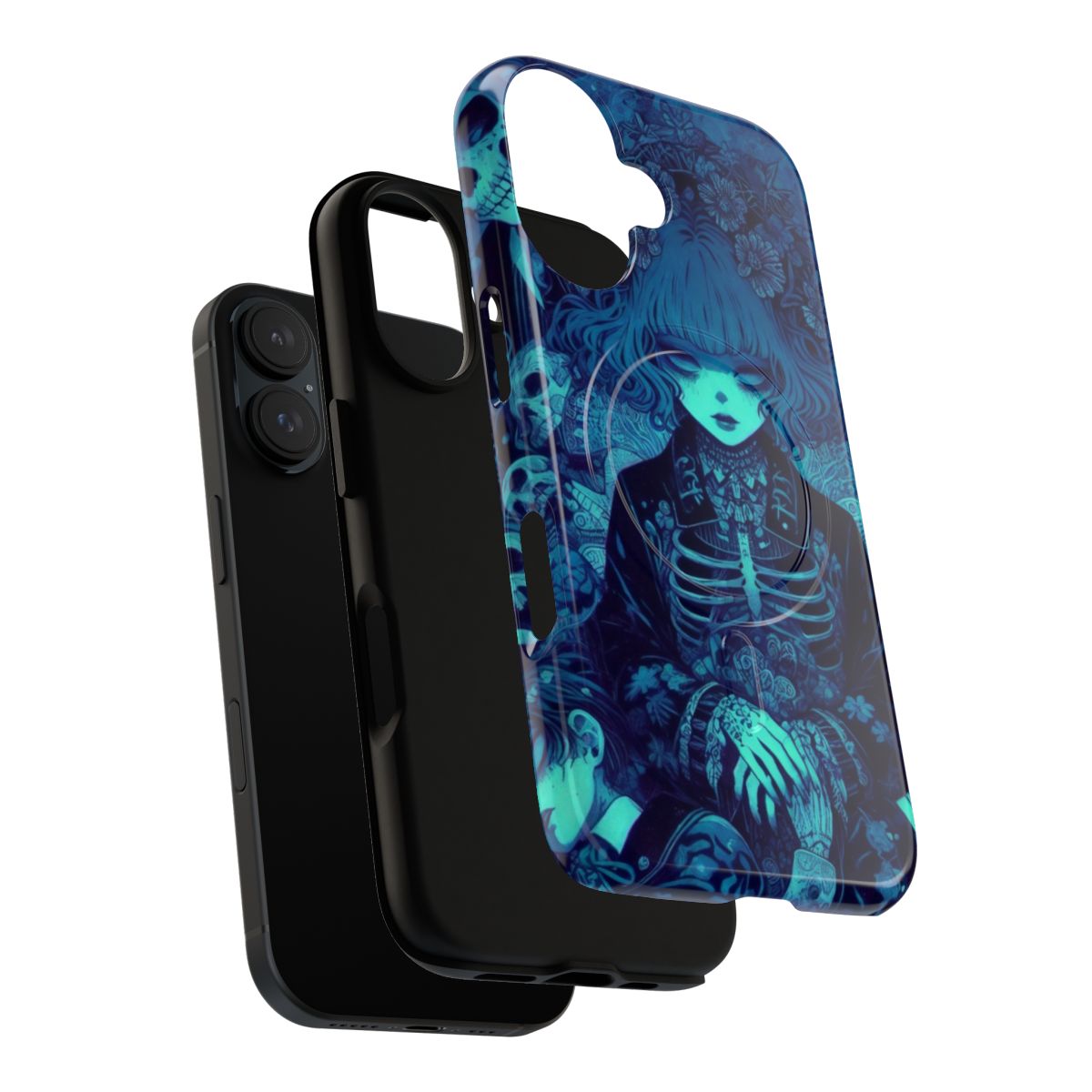 Echoes of the Forgotten magnetic phone case featuring a haunting, ethereal ghost design - Layers