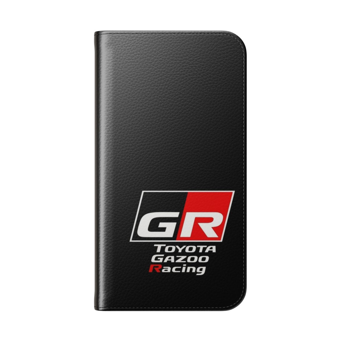 Toyota GR inspired phone case with a sleek, protective flip cover design. - Folded Back