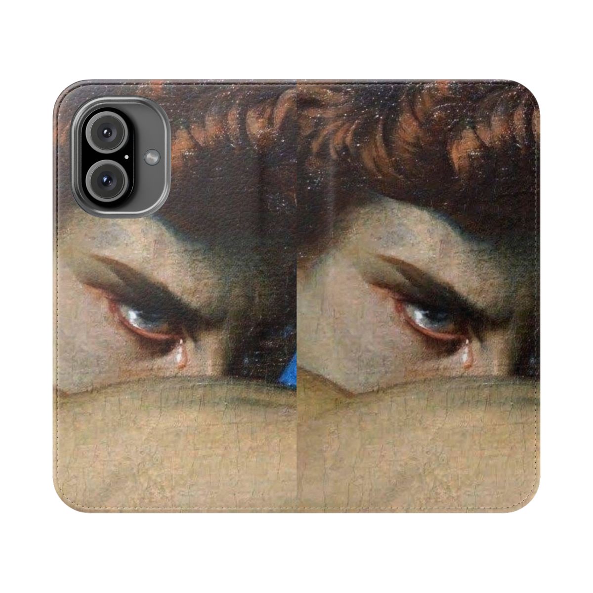 Fallen angel-themed phone case with classic art design